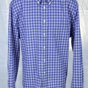 Jos. A. Bank Traveler Collection Navy Slim Fit Check Dress Shirt XXL